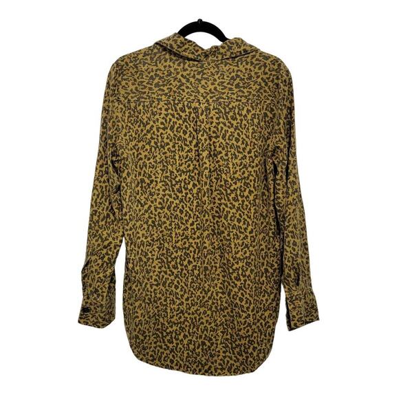 Zara Woman Leopard Print Blouse Medium Lyocell Hi Lo 690 - Picture 2 of 12